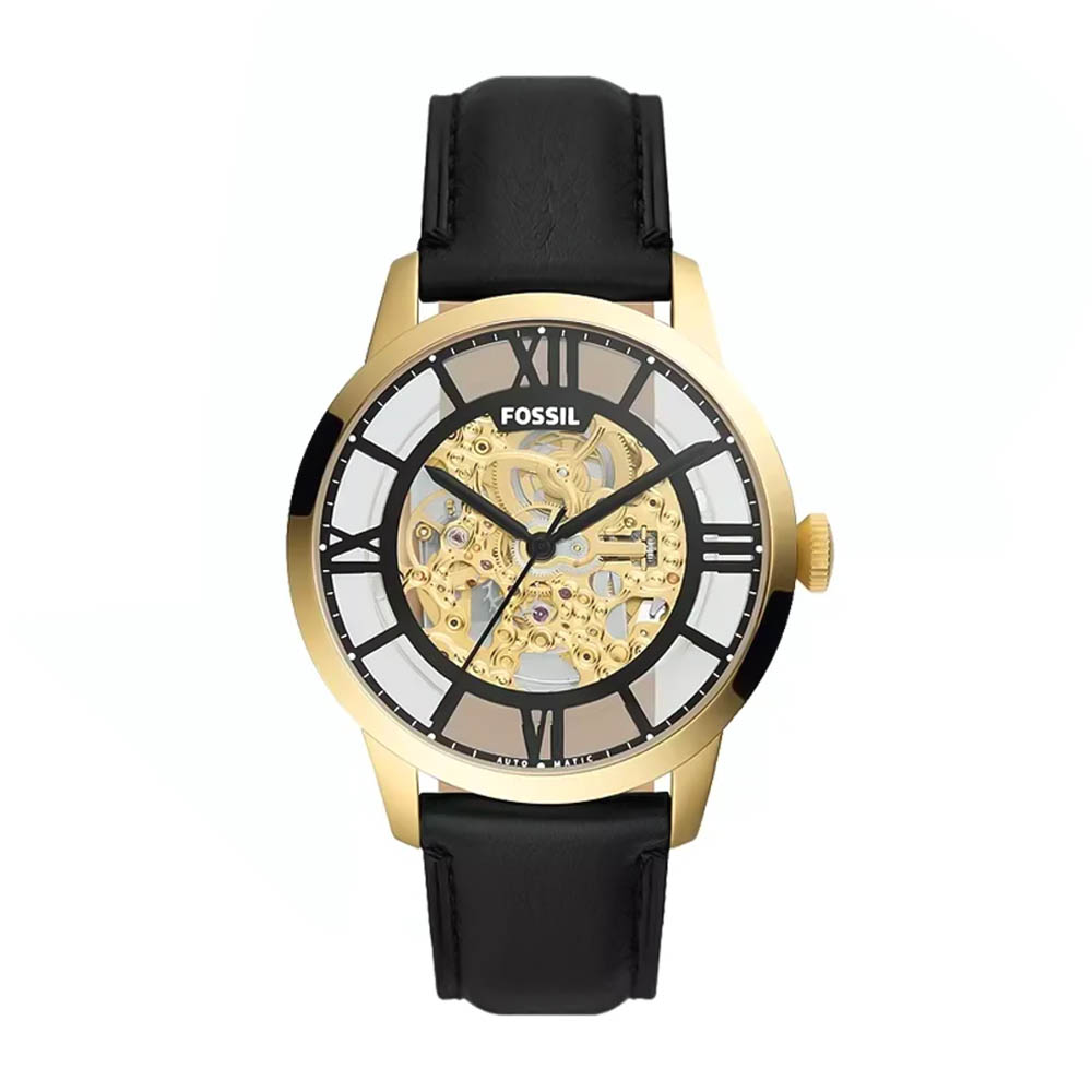 01_ME3210_01_B Fossil Townsman Automatic Gold-tone Skeleton Men's Watch - ME3210 - Image 1
