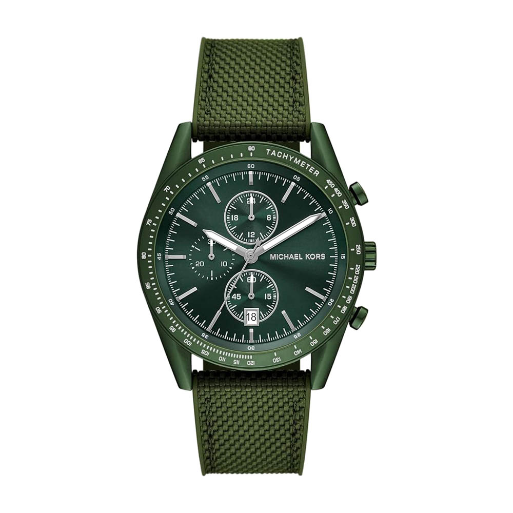 01_MK9144_02._B Michael Kors Accelerator Chronograph Olive Green Nylon Men's Watch (Model: MK9144) - Image 1